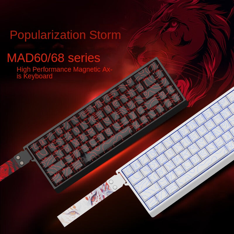 MAD68 Pro Wired Keyboard – White-Contour Blue