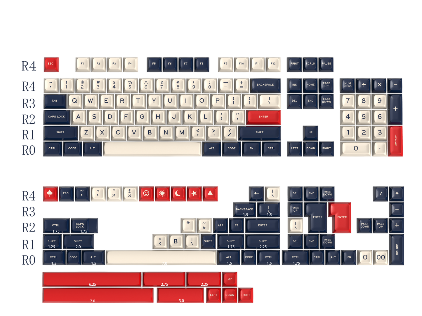 Navy keycaps (172)