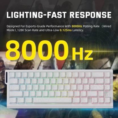 X68 PRO HE 3 Mode Keyboard – Contour White