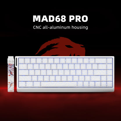 MAD68 Pro Wired Keyboard – White-Contour Blue