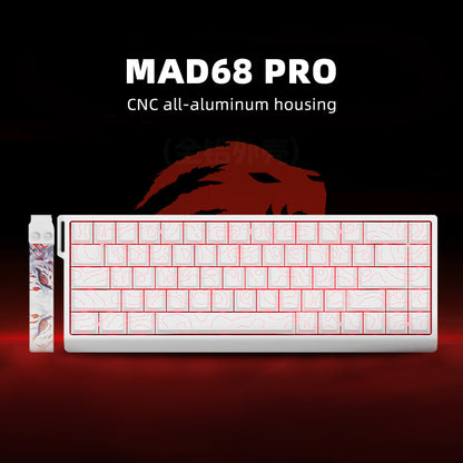 MAD68 Pro Wired Keyboard – White-Contour Red